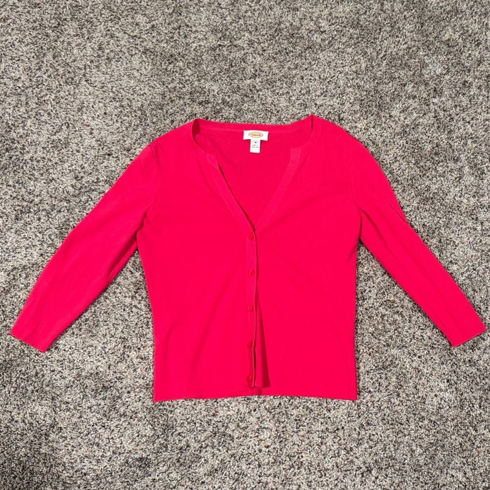 Talbots Bold Pink Cardigan